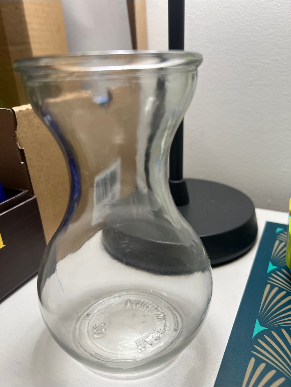Clear Glass Vase Home Accent - Classic Bulb Shape Approx 6”